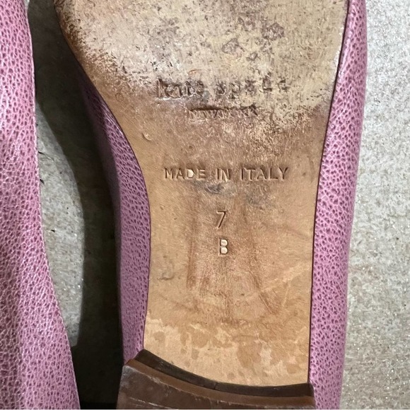 Kate, spade, pink leather flat shoes, size 7B. #30 - Picture 9 of 9